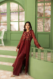 NF-6308 Maroon Chiffon Coat Style Stitched Shirt