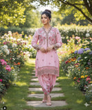 NF-5950 Baby Pink Cotton Stitched 2pc Suit