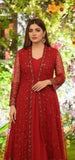 NF-2062 Red Chiffon Stitched Dress
