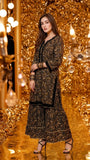 NF-6474 Black Gold Gliter Print 2PC