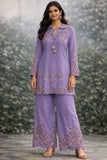 NF-6588 LIlac Cotton Stitched 2Pc Suit