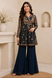 NF-6534 Bottle Green Peplum Stitched Shirt