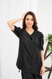 NF-6497 Black RawSIlk Stitched 2PC