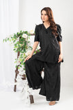NF-6497 Black RawSIlk Stitched 2PC