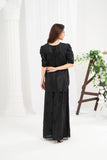 NF-6497 Black RawSIlk Stitched 2PC