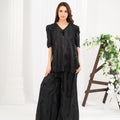 NF-6497 Black RawSIlk Stitched 2PC