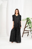 NF-6497 Black RawSIlk Stitched 2PC