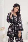 NF-34967 Black Print Stitched 2Pc Suit