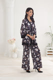 NF-34967 Black Print Stitched 2Pc Suit