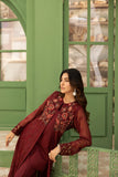 NF-6308 Maroon Chiffon Coat Style Stitched Shirt