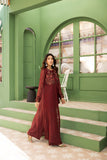 NF-6308 Maroon Chiffon Coat Style Stitched Shirt