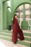 NF-6308 Maroon Chiffon Coat Style Stitched Shirt