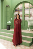 NF-6308 Maroon Chiffon Coat Style Stitched Shirt