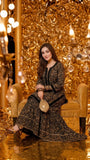 NF-6474 Black Gold Gliter Print 2PC
