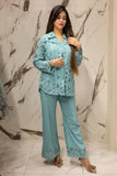 NF-6050 Ferozi Cotton Voile 2pc Stitched Suit