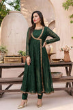 NF-6102 Green Chiffon Stitched Frock