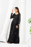 NF-6663 Black Chiffon Stitched Frock
