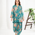 NF-Flower Sea Green Printed 2Pc