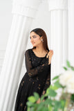 NF-6663 Black Chiffon Stitched Frock
