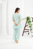 NF-Sky Blue Daisy Print Stitched 2PC