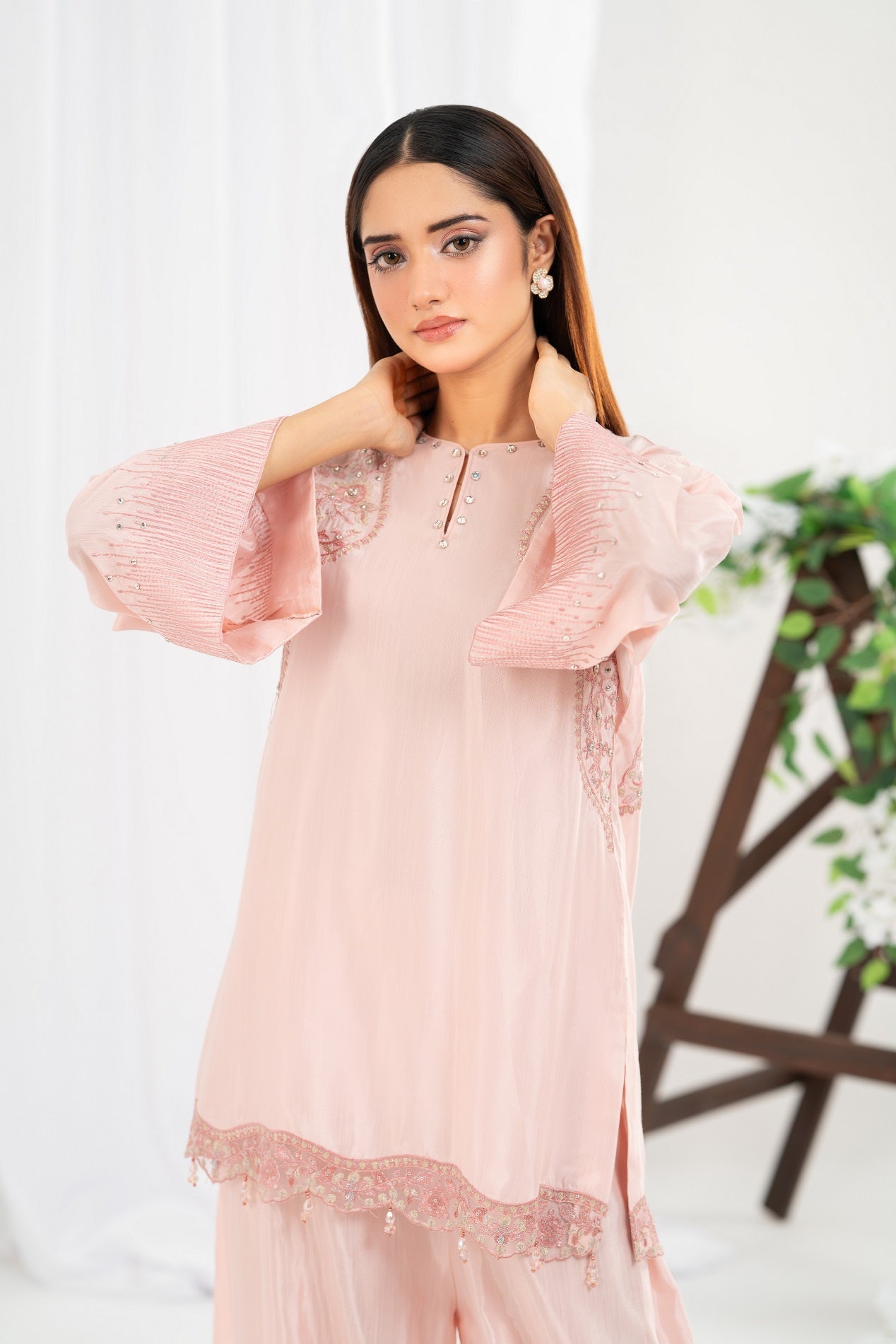 NF-6854 Baby Pink Silk 2Pc
