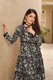 NF-47 Black Print Stitched Frock