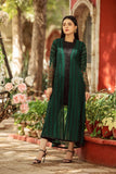 NF-4291 Dark Green Chiffon Coat Style Shirt