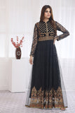 NF-4651 Black & Grey Net Stitched Frock