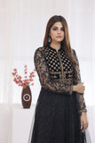 NF-4651 Black & Grey Net Stitched Frock