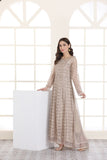 NF-4763 Beige Chiffon Long Stitched Shirt