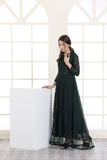 NF-5034 Dark Green Chiffon Frock