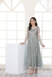 NF-4634 Ice Blue Net Stitched Frock