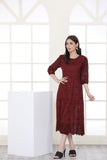 NF-4361 Maroon Chicken Short Stitched Frock