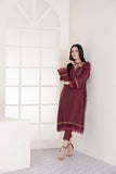 NF-4585 Burgundy Silk Stitched Shirt