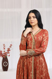 NF-5133 Orange Jacquard Stitched Frock