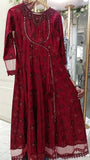 NF-5163 Maroon chikankari Anrakaha anarkali