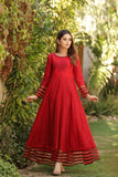 NF-4527 Red Chicken Stitched Frock