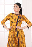 NF-75 Yellow Printed Stitched Frock