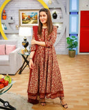 NF-Beige Printed Stitched Frock